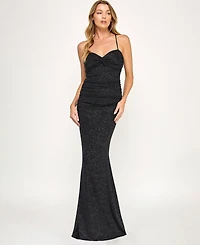 City Studios Juniors' Glitter Tie Back Maxi Dress