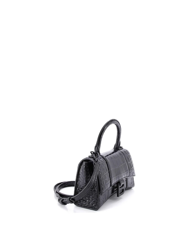 Pre-Owned Balenciaga Hourglass Top Handle Bag Embossed Leather