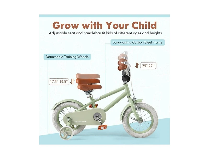 Inch Kids Bike with Adjustable Handlebar and Saddle