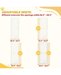 PawHut 67" Extra Tall Pet Gate, 30"-41" Dog Gate with Cat Door,