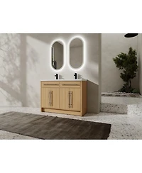 Streamdale 48" Oak Bathroom Vanity w/ Resin Sink & Soft-Close Doors (Kd)