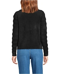 Lands' End Women's Fuzzy Eyelash Cable Boatneck Sweater