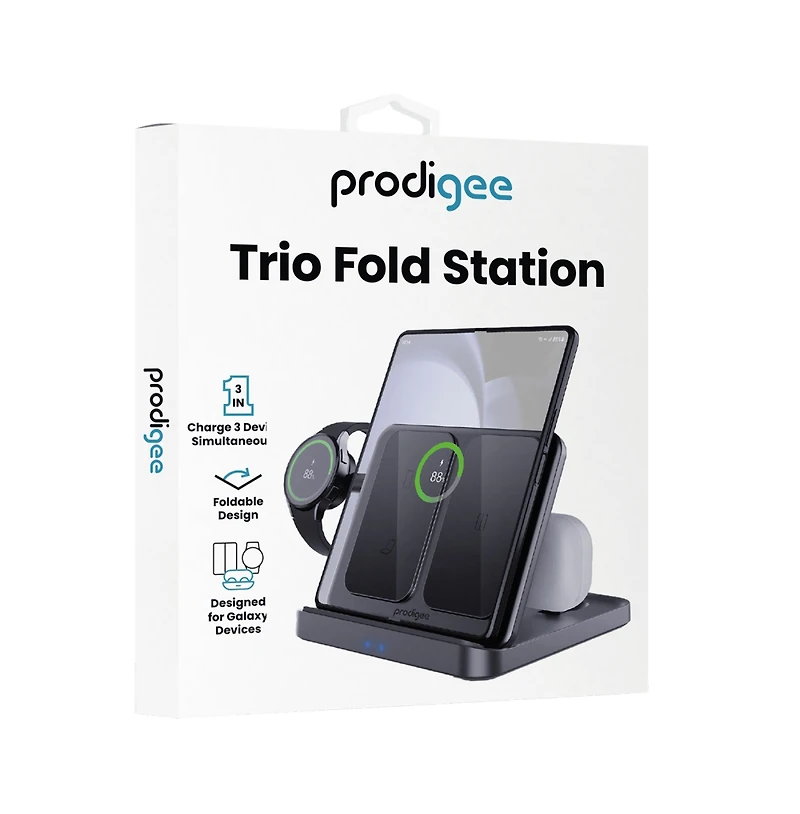 prodigee Trio Fold Station 3 in 1 Charger for Samsung Devices