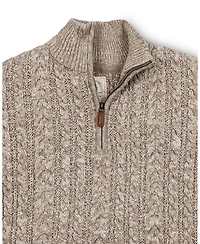 Hope & Henry Men's Organic Half Zip Cable Pullover Sweater