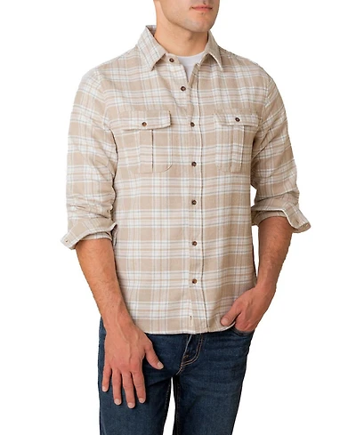 Hope & Henry Men's Organic Flannel Double Pocket Button Down Shirt
