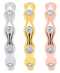 Forever Grown Diamonds 3-Pc. Lab-Grown Diamond Stack Ring (1.ct. t.w.) Set Sterling Silver, 14K Yellow Gold Plating & Rose Sterlin