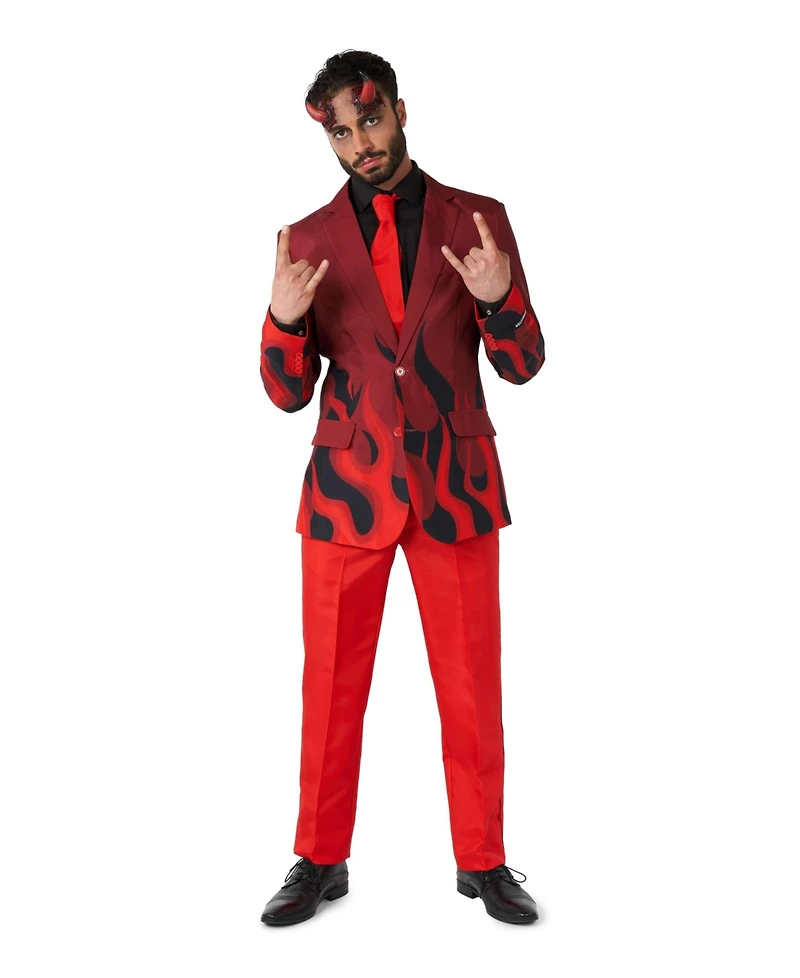 Suitmeister Men's Devil Costume - Slim Fit Suit Red and Black