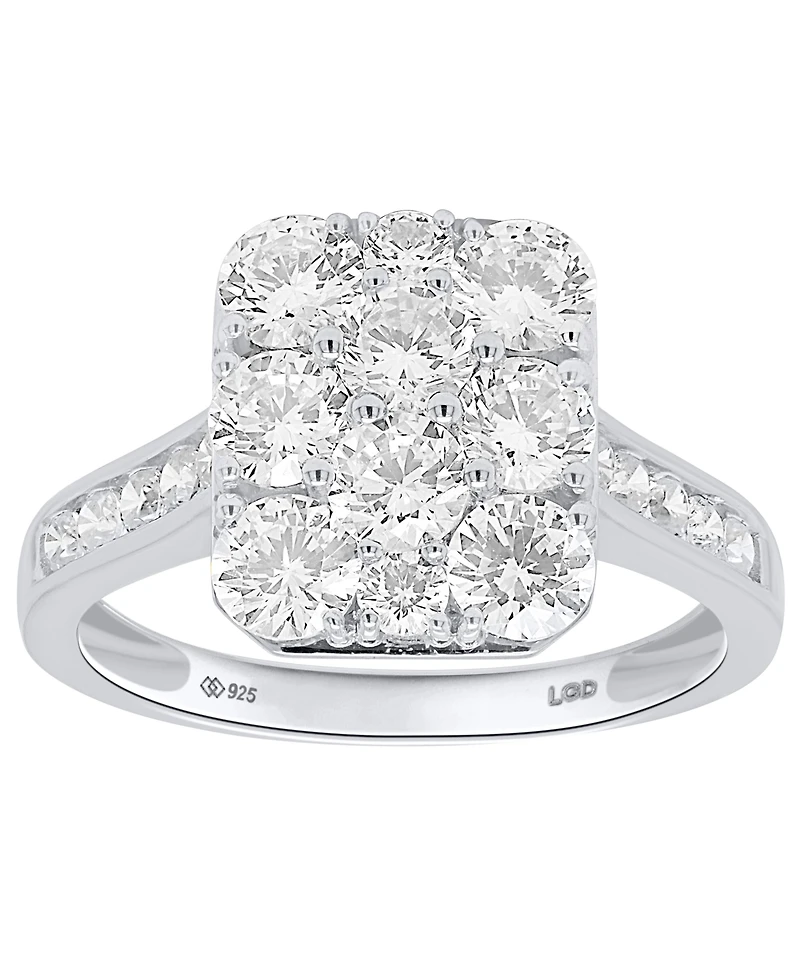 Forever Grown Diamonds Lab-Grown Diamond Ring (2 ct. t.w.) in 14K Gold-Plated Sterling Silver