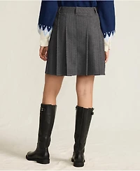 Lands' End Women's Brushed Flannel Pleated Mini Skirt