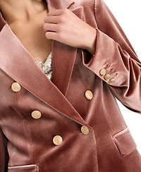 Tahari Asl Women's Velvet Lapel Collar Blazer
