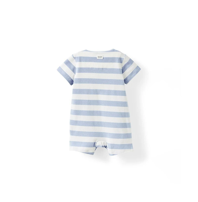 Cotton On Baby Boys The Billie Short Sleeve Zip Romper
