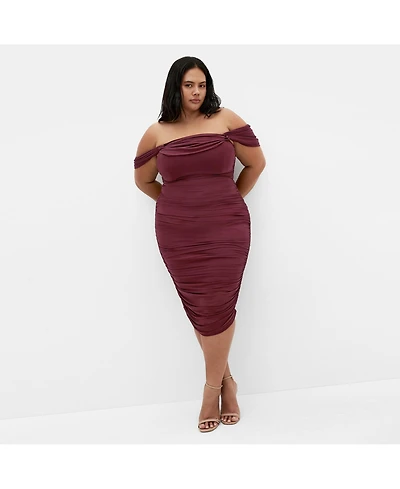 City Chic Plus Jazmin Ruched Dress