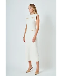 endless rose Women's Knit Padded Maxi Dress