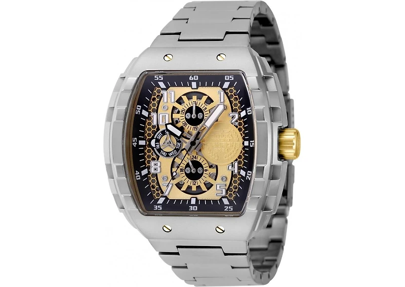 Invicta Men's 49065 Invicta Racing Quartz Multifunction Gold, Black Dial Watch
