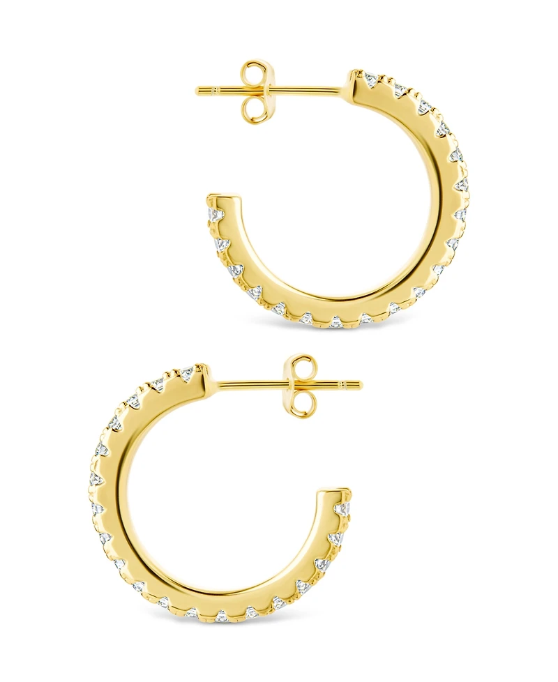 Sterling Forever Silver Eleri Cz Tube Hoops - .75"