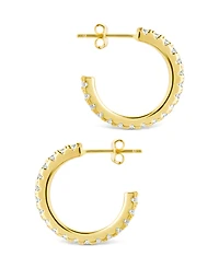 Sterling Forever Silver Eleri Cz Tube Hoops - .75"