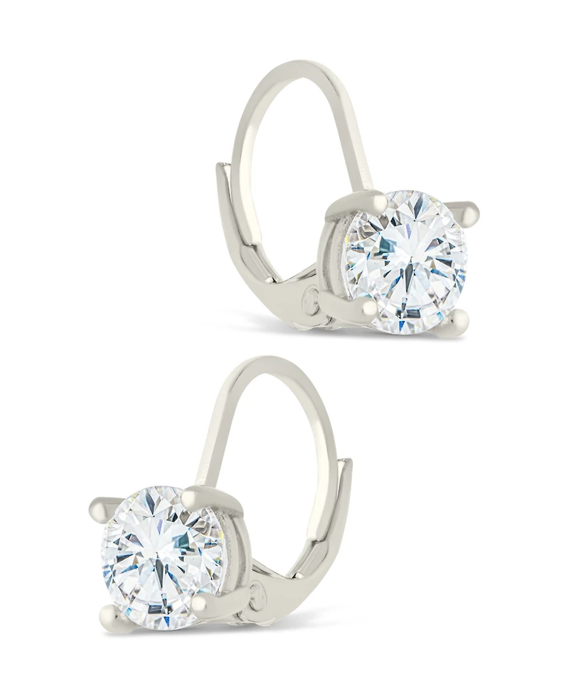 Sterling Forever Sterling Silver Round Cut French Clip Earrings