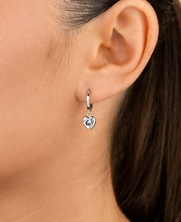 Sterling Forever Sterling Silver Lizzy Cz Heart Drop Earrings