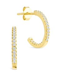 Sterling Forever Silver Thin Bezel Statement Hoops