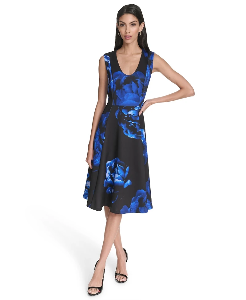 Halston Women's Printed Sleeveless Dress