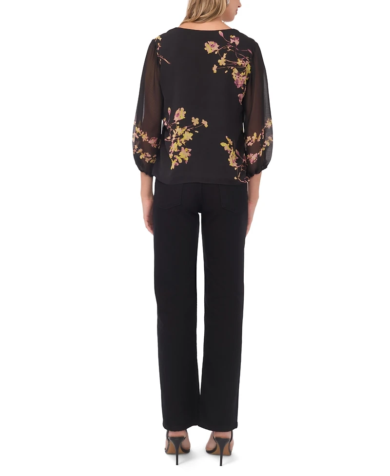 Vince Camuto Women's 3/4-Sleeves Front Ruffles Top