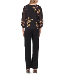 Vince Camuto Women's 3/4-Sleeves Front Ruffles Top