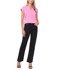 Vince Camuto Women's V-Neck Front Placket Blouse Top