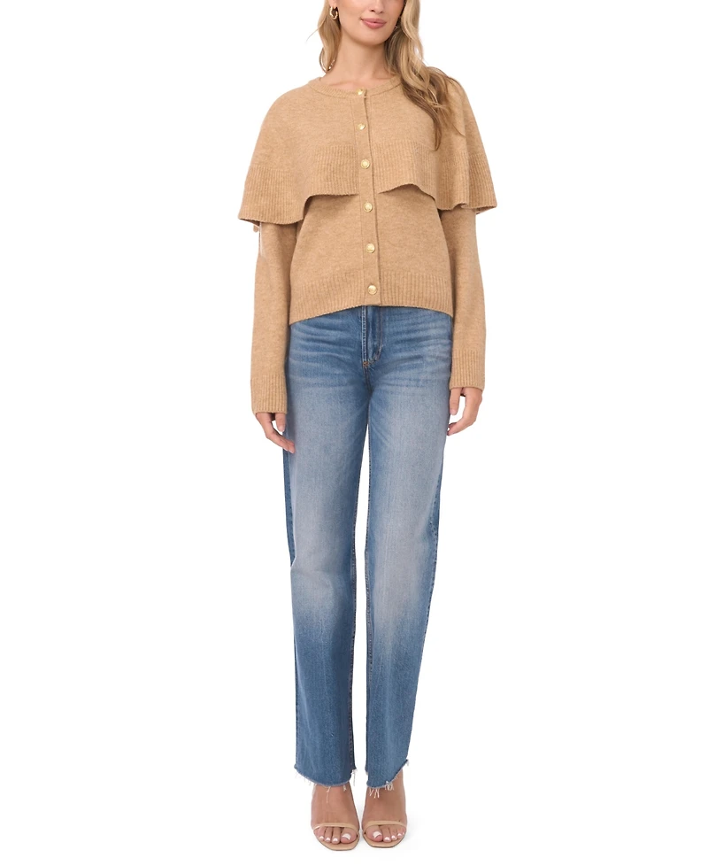 Vince Camuto Women's Long Sleeve Sweater with Shawl