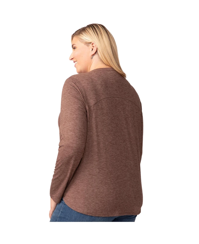 Free Country Women's Plus Size Cloud Knit All Day Crew Neck Top