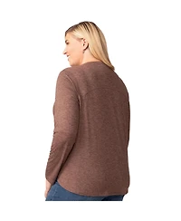 Free Country Women's Plus Size Cloud Knit All Day Crew Neck Top
