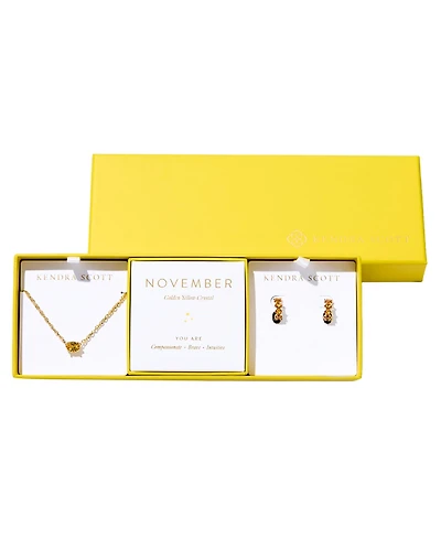 Kendra Scott 2-Piece Cubic Zirconia Cailin Pendant Necklace and Huggie Earrings Gift Set