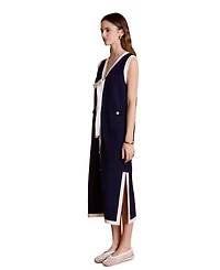 English Factory Women's Knit Midi Dress With Ribbon Tie