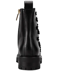 Karl Lagerfeld Paris Women's Mela Fleur Combat Booties