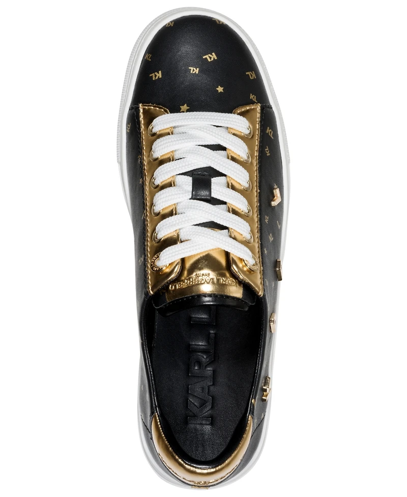 Karl Lagerfeld Paris Women's Cate Foil Lace Up Sneakers