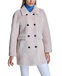 Julia & Stella by Maximilian Women's Lamb's Wool Pea Coat