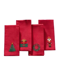 Elrene Holiday 4-Pc. Embroidered Napkin Set, 17" x 17"