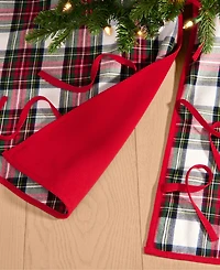 Elrene Christmas Classic Holiday Plaid Cotton Tree Round Skirt, 48"