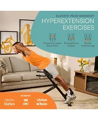 LifePro Adjustable Hyperextension Bench for Glutes, Hamstrings, and Lower Back - Foldable Home Gym Equipment
