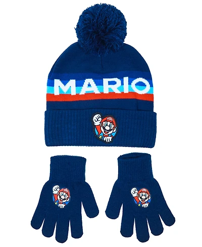 Super Mario Boys 2-Piece Hat and Gloves Set