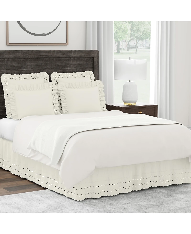 Fresh Ideas Ruffled Eyelet 14" Drop Bedskirt