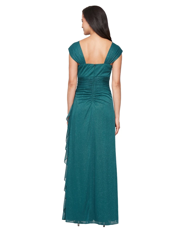 Alex Evenings Petite Cowl Neck Long Dress