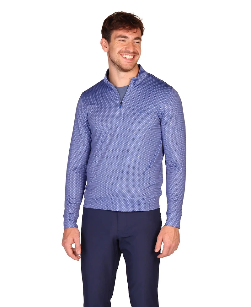 Tailorbyrd Men's Diamond Mosaic Performance Quarter Zip