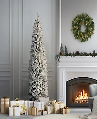 National Tree Company First Traditions Acacia Medium Flocked Tree 7.5 ft