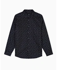 A|X Armani Exchange Men's Allover Letter Logo Satin Woven Shirt