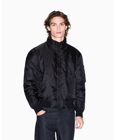 A|X Armani Exchange Men's Jacquard Allover Logo Hooded Jacket