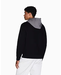 A|X Armani Exchange Men's Cozy Lab Color Block Pique Hoodie Sweatshirt