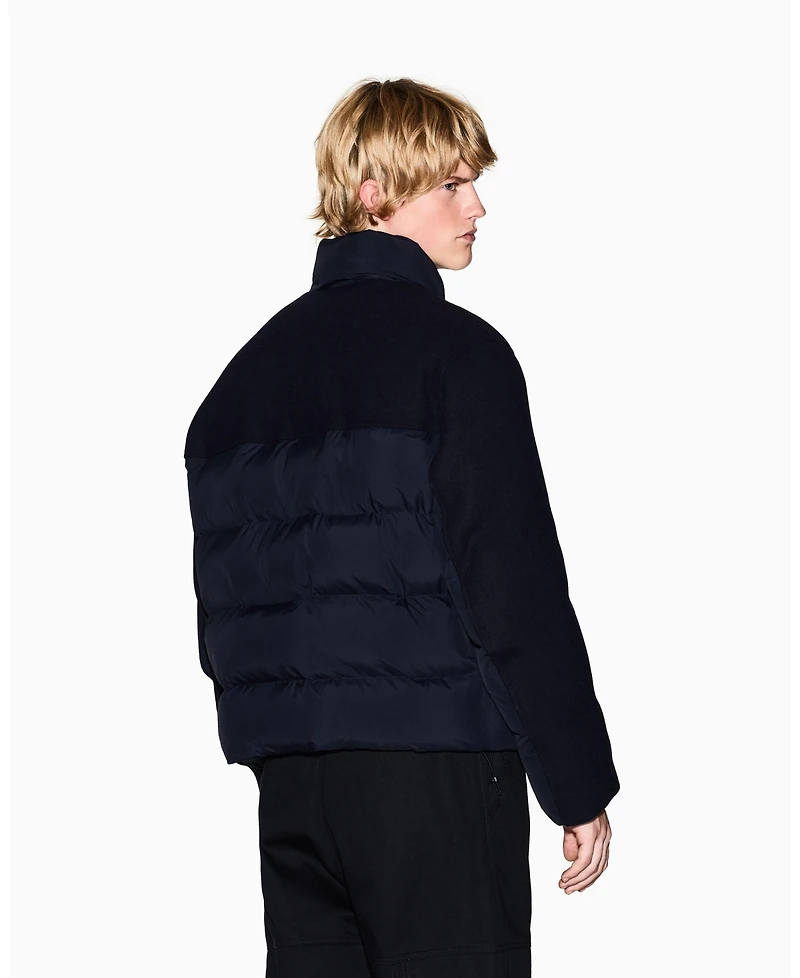 A|X Armani Exchange Men's Quilted Color Block Puffer Coat