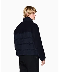 A|X Armani Exchange Men's Quilted Color Block Puffer Coat