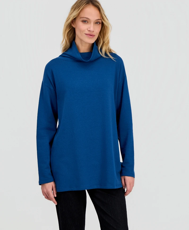 Eileen Fisher Women's Drapey Funnel-Neck Relaxed Tunic