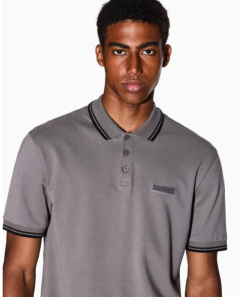A|X Armani Exchange Men's Cozy Lab Pique with Collar Tipping Polo Shirt